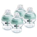 Tommee Tippee Advanced Anti-Colic Baby Bottle, 5oz, 0+ months, Slow Flow Breast-Like Nipple for a Natural Latch, Vented Anti-Colic Wand, Self-Sterilizing, 4 Pack