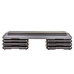 The Step (Made in USA) Original Aerobic Platform for Total Body Fitness - Health Club Size with Grey Platform and 6 Original Black Risers