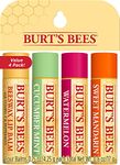 Burt's Bees Lip Balm Multipack, Lip Balm Set With Beeswax, Cucumber Mint, Watermelon, Sweet Mandarin, Freshly Picked, 4x4.25g