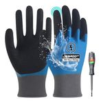 JSBAGGT Insulated Electrician Gloves 400V High Voltage Resistant,Flame Retardant Fully Waterproof & Micro-Foam Rubber Enhanced Non-Slip Grip for Electrical Work (Blue, 1PCS)