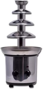 4 Tier Chocolate Fountain Machine, 110V Electric Chocolate Fountain Machine for Nacho Cheese, Commercial Stainless Steel Waterfall Chocolate Melting Machine with Knob Control for Parties & Wedding