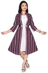 jbegam Designer Dress One Piece Layered Kurta Gown with Jacket for Women or Girls Purple Suitable for 13-14 Years