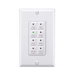 BN-LINK Countdown Digital in-Wall Timer Switch with Push Button 5-15-30-60mins, 2-4hours,for Bathroom Fan,in-Wall Light Timer, Neutral Wire Required, Free Wall Plate, White