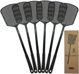 MUTOOZ Fly Swatters Multi Pack - Fly Swatter Plastic with Heavy Duty Thick Grip, Black 6 Pack