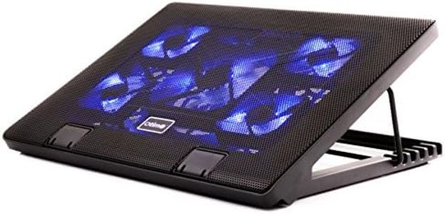 Otimo Laptop Cooling Pad for 12-17 inch Laptop - 5 Ultra Quiet Fans - USB Powered w/2 Ports - Adjustable Angled Stand - USB Hub