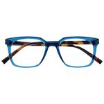 OPULIZE KOI Reading Glasses - Large Rectangular Frame - Blue - Mens Womens - Spring Hinges - R50-3 - +2.50