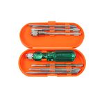 Spartan BS-02-Pro 6-in-1 Pc Screw Driver Kit With Neon Bulb Screwdriver Kit/Screwdriver Set, 2 Flat Blades, 2 Phillips Head, 1 Round Poker Bar, Extension Rod | Multi-purpose Tool Set, Green