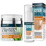Collagen and Retinol Cream & Scar Cream Gel - Anti Aging Effect - Day & Night Wrinkle Repair - C-Section, Tummy Tuck, Acne Removal Treatment - Advanced Post Surgery Supplies - Made in the USA - 10%