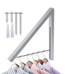 Clothes Drying Rack,Laundry Drying Rack, Folding Wall Mounted Retractable Clothes Hanger,Space Saver Clothes Rack,Retractable Dryer Racks for Laundry - Silver