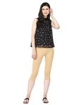 Robinbosky Premium Cotton Lycra Stretchable Capris Leggings (XXL,Skin)