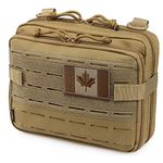 WYNEX Tactical Molle Admin Pouch of Laser Cut Design, Utility Pouches Molle Attachment Military Medical EMT Organizer with Map Pocket EDC EMT Pack IFAK Tool Holder Universal Canada Patch Included