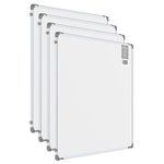 Pragati Systems® Genius Regular Steel (Magnetic) Whiteboard for Office, School & Teaching (GRMWB90120) with Lightweight Aluminium Frame | Magnet-friendly Dry-erase Board for Writing | 3x4 Feet (Pack of 4)