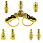 MCAMPAS 1/4" RV Propane Quick Connect Y Splitter Adapter Assembly Kit For RV to Grill Quick Connect Way Propane Hose Fitting .2 Way LP Gas Adapter 1/4" Quick Connect or Disconnect Kit