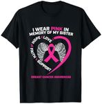 I Wear Pink In Memory Of My Sister Breast Cancer Awareness T-Shirt