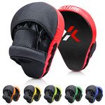 Xnature 2 PCS Essential Curved Boxing MMA Punching Mitts Boxing Pads Hook & Jab Pads MMA Target Focus Punching Mitts Thai Strike Kick Shield a Pair