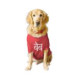 Ruse Basic Crew Neck Desi Babe Printed Half Sleeves/Apparel/Clothes/T-Shirt Gift for Dogs.Colour-Poppy Red//Large (Full Grown Desi/Stray, Doberman etc.)