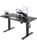Devoko Electric Standing Desk 120x60cm Sit Stand Table Height Adjustable Desk with Backpack Hook and Memory Smart Pannel, Home Office Desk with Splice Board, Black