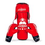 APRODO Kids Boxing Kit Set | Pack of 4 (Boxing Gloves, Head Guard & Punching Bag) | Great for Age 3, 4, 5, 6, 7, 8 Years Old Girls & Boys (RED-Black)