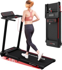 CITYSPORTS Folding Treadmill – Compact Electric Running Machine, Black