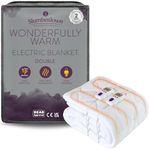 Slumberdown Wonderfully Warm Electric Blanket Double Bed - Dual Control 9-Heat Settings Luxury Heated Fleece Blanket for Bed with Auto Timer - Easy Fit, Comfortable, Machine Washable (150 x 120)