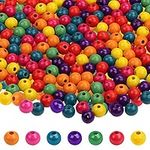 Kurtzy 2000 Pack Round Wooden Loose Beads - 7mm Natural Colourful Wood Spacer Beads for Jewellery Making, Bracelets, Necklace, Key Chains, DIY Crafts and Home Decorations