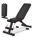 Proton™ Foldable Adjustable Weight Bench for Full Body Workout – 7 Backrest Positions, Resistance Bands, 660 lbs / 300 KG Capacity, Home Gym Incline/Decline Bench for Strength Training & Sit-Ups