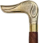 Todays Deals on - 37" Wooden Walking Stick Cane with Brass Dachshund Dog Head Handle - Premium Quality Natural Wood Canes for Men / Women Unique Gifts Wood Walking Stick for Senior Walking Cane