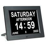 Medication Reminder Day Date Time of The Week Clock Digital Calendar Dementia for Seniors Elderly Impaired Vision Memory Loss Clock