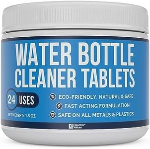 Essential Values Water Reservoir & Bottle Cleaning Tablets (24 Pack), Comparable to Hydrapak & Other Tabs, Quickly Removes Stubborn Stains & Odors - Great for Hydration Bladder Packs & Bottles