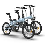 ADO 2× Air20S Folding EBike for Adults, 20" Electric Bike, Ultra Light Weight 18.5 KG Electric Bicycle, Carbon Belt/Adjustable Shock Absorption/LCD Display/ Disc Brakes/APP Intelligent (Blue)
