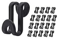 Kclongvs 60 Pcs Clothes Hanger Connector Hooks, Mini Cascading Hanger Hooks for Velvet Huggable Hangers, Wooden Hangers, Heavy Duty Space Saving for Closet (Black,60)