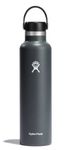 HYDRO FLASK - Water Bottle 709 ml (24 oz) - Vacuum Insulated Stainless Steel Water Bottle with Leak Proof Flex Cap and Powder Coat - BPA-Free - Standard Mouth - Stone