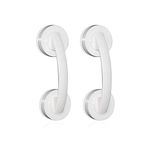 KtdaysB Suction Cup Grab Bar 2PCS Bathroom Anti-Slip Safety Suction Grab Rails Portable Mobility Handle with Super Strong Suction Cup for Shower Room Window Door Drawer Cabinet