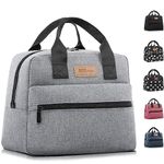 HOMESPON Insulated Lunch Bag for Women Men Adult Ladies Cool Bag Large Capacity Lunch Box Tote Bag for Work Picnic or Travel(Grey)