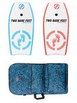 Two Bare Feet 37" Bodyboard Bundle - 2 x 37 'Future' Bodyboards of your choice + Premium Double Carry Bag (Future (Blue)+Future (Red)+Blue Bag)