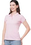 Wear Your Opinion Womens Polo Collar Neck Regular Fit T-Shirt Top (Design: Solid, Tuscanypink, Small)