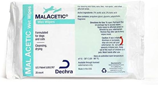 Dechra MalAcetic Wet Wipes for Cats and Dogs 25 Count