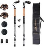 Montem Ultra Light 3K Carbon Fiber Trekking Poles - Adjustable, Collapsible Hiking Poles with Cork Grip, Quick Lock, & Complete Accessory Kit - Ideal for Trail, Backpacking, and Outdoor Adventure