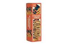 Professor Puzzle Classic Toppling Tower Game - 54 Piece Indoor or outdoor Wooden Toppling Tower, classic antique hand crafted wood.