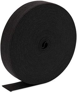 H&S Black Roll of Elastic Band for Sewing and Knitting - 1/4 Inch Black Round Waistband Elastic Cord for Crafts and Fabric Accessories - Black Thick Elastic for Dress-Making