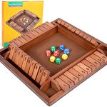 4 Player Shut The Box Wooden Board Games 11.8inch Bar Party Family Parent Child Interactive Game Math Games Classic Board Game