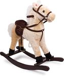 small foot 4101 Rocking horse "Shaggy", made of wood and fabric, with sound effects (galloping sound and neighing), from 3 years old