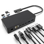 Surface Docking Station with 90W Power Supply,Gigabit Ethernet,Mini DP*2,USB 3.0 * 4,Audio Compatible for Surface Pro 9/8/7/X/6/4/3/2017, Laptop 5/4/3/2,Laptop go,Book 2/1,Surface Go 2/1