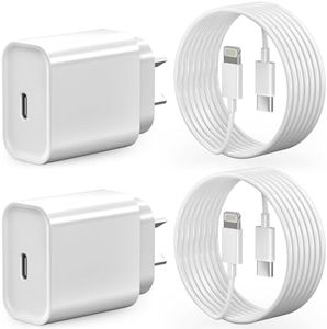 iPhone Fast Chargers, [2-Pack] 20W iPhone/iPad Charger Adapter with USB-C to Lightning Cable 1m, USB C Apple Charger Adapter with Lightning Cord Compatible with iPhone 14/13/12/11/X/9/8, iPad, Airpod