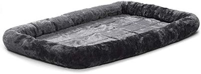 48L-Inch Gray Dog Bed or Cat Bed w/Comfortable Bolster | Ideal for Extra Large Dog Breeds & Fits a 48-Inch Dog Crate | Easy Maintenance Machine Wash & Dry