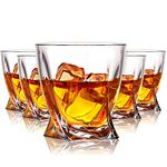 VILON Italian Premium Whiskey Glass | Clear Crystal Whiskey Glass | 300 ML | Set of 4 (TIME Stone)