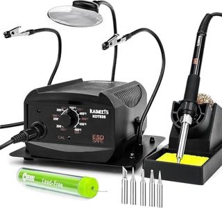 KAIWEETS Estación de Soldadura Eléctrica para Soldar, 60W Potencia de Salida, 200℃-480℃ Temperatura de Trabajo, con Banco de Trabajo Desmontable, usado para Reparación de Electrónica y Bricolaje