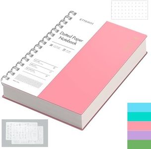 EMSHOI A5 Spiral Notebook Bullet Dotted journal, Small 5.7" X 8.22", 300 Pages/150 Sheets, 100gsm Dot Grid Paper, Waterproof Hardcover, for Office School Women Men Work Writing Notes-Pink