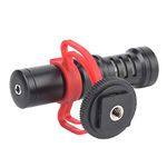 Video Microphone,Gray Aluminium Alloy Omni-Directional Condenser Video Microphone with High Fidelity Sound Windscreen for Phone