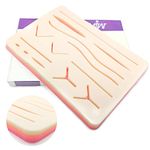 MJW Upgraded Suture Practice Pad 3 Layer 14 Pre-cut Wounds with Protective Horizontal and Vertical Mesh Layer Suture Pad for Training and Practice of Medical Veterinarian Students and Nurses